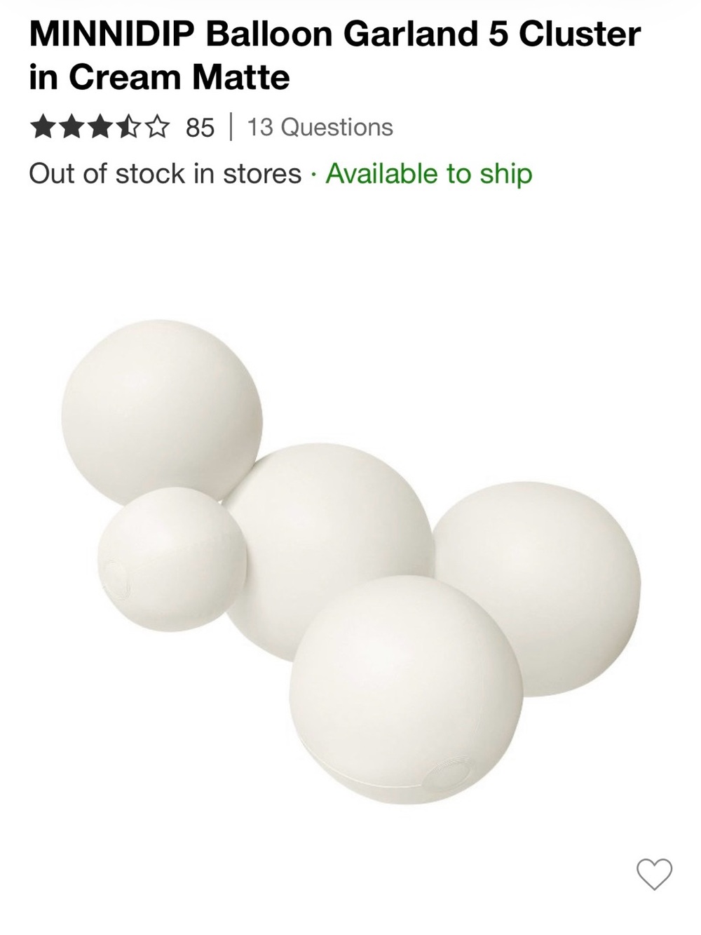 Reusable Balloon Garland 3 boxes cream matte BNIB